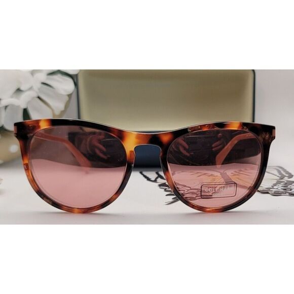NIB - Cole Haan Mirrored Rose Tortoise Sunnies w Case - Picture 3 of 10